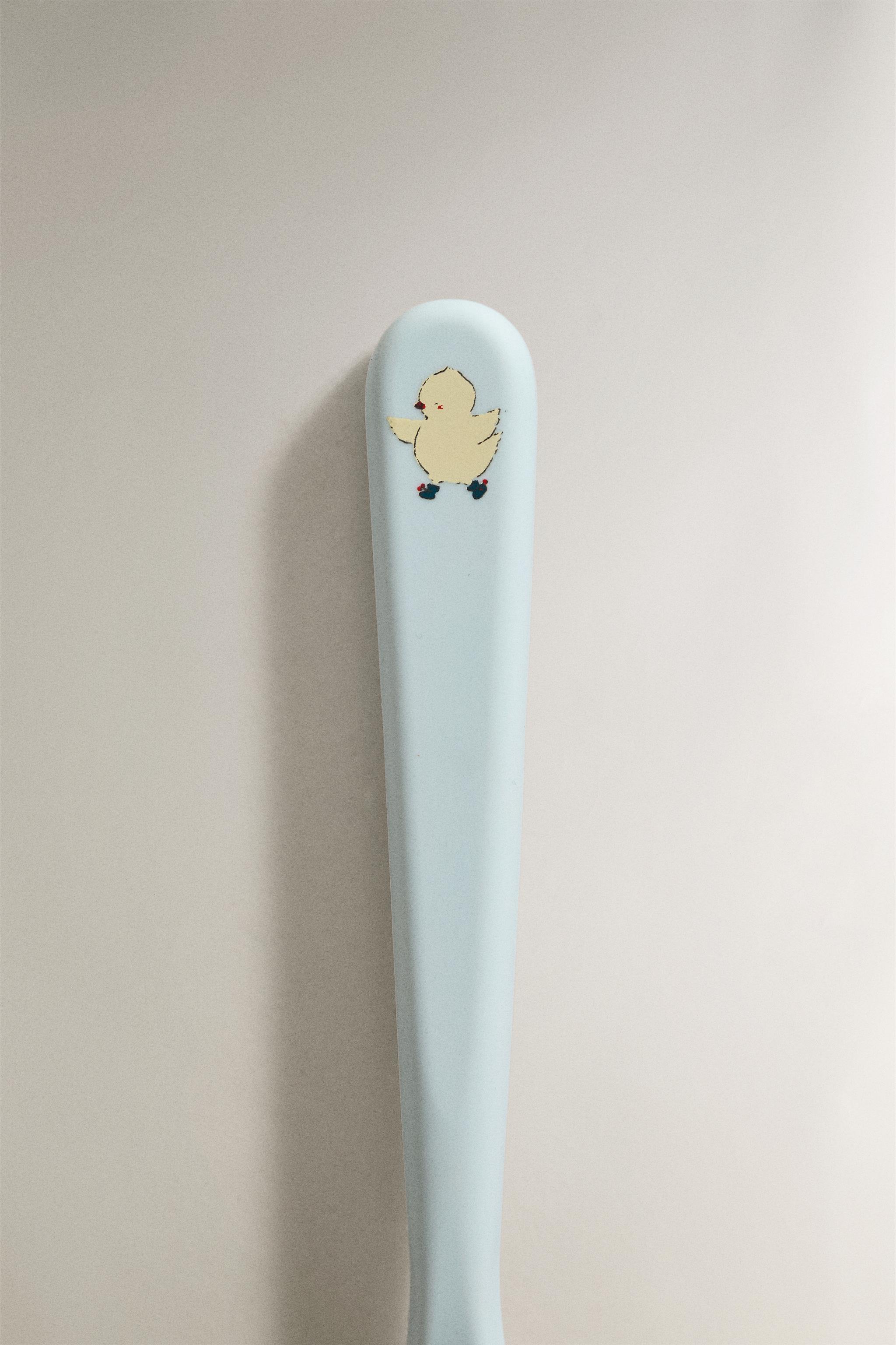 KIDS' SILICONE CHICK SPOON